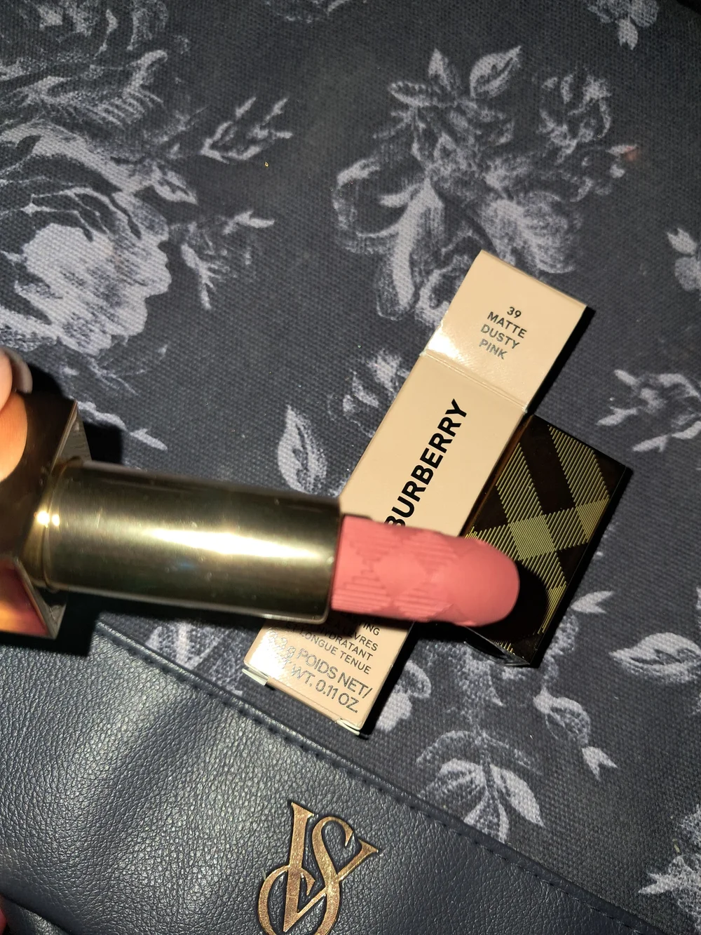 Burberry Matte Lipstick in Dusky Pink with Gold Case